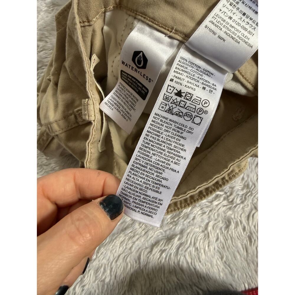 Levi's Pants '94 Baggy Women's 30 Tan Cargo Drawstring Hem - Picture 4 of 6